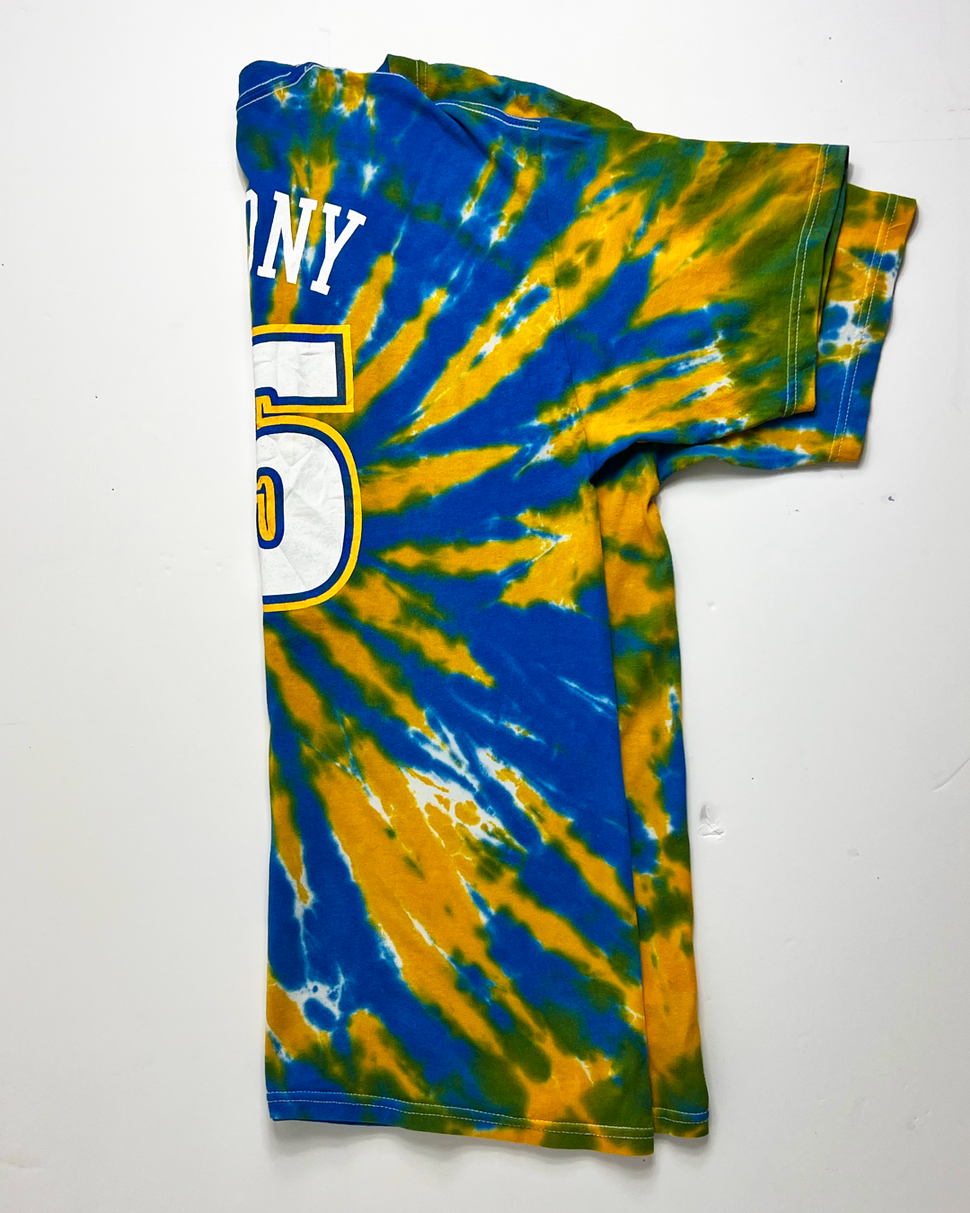 NBA Denver Blue & Yellow Tie-Dye 15 Anthony T-Shirt  - Large
