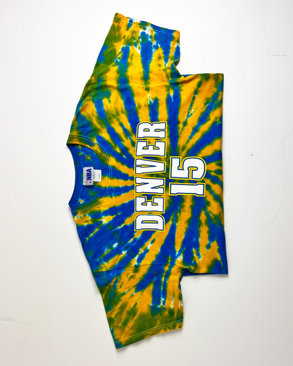 NBA Denver Blue & Yellow Tie-Dye 15 Anthony T-Shirt  - Large