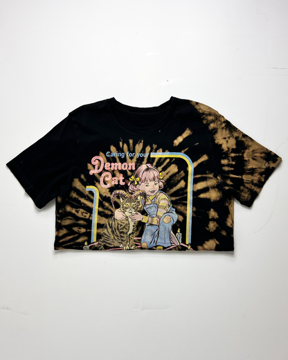 Steven Rhodes Caring For Your Demon Cat Graphic Tie-Dye T-Shirt - Medium