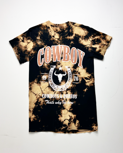 Cowboys & Rodeos Tie-Dye Graphic T-Shirt - Small