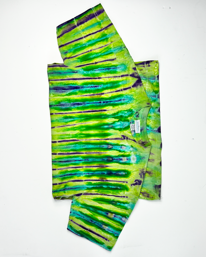 Vertical Neon & Purple Tie-Dye Vintage T-Shirt - Large