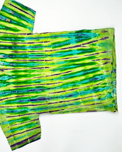 Vertical Neon & Purple Tie-Dye Vintage T-Shirt - Large