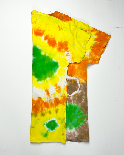 Bright Orange, Yellow & Green Tie-Dye T-Shirt - Large