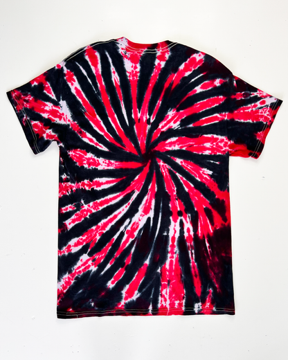 Red & Black Tie-Dye T-Shirt - Medium