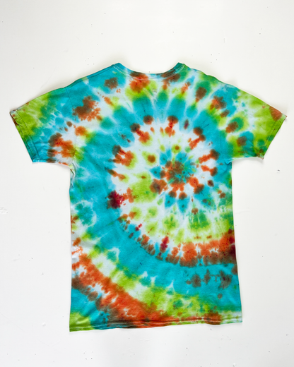 Turquoise & Lime Tie-Dye T-Shirt - Small