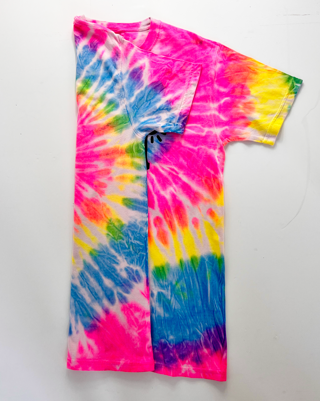 Be Kind Slogan Neon Tie-Dye T-Shirt - Medium