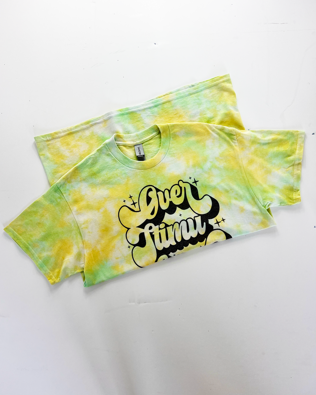 Overstimulated As A MF Slogan Tie-Dye T-Shirt - Medium