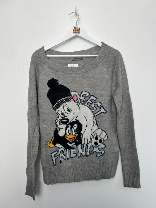Bear & Penguin Grey 'Best Friends' Jumper - Medium