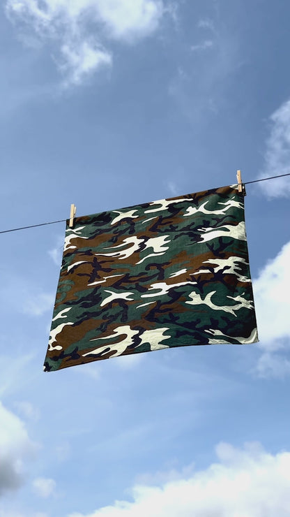 Khaki Green Camo Print Bandana